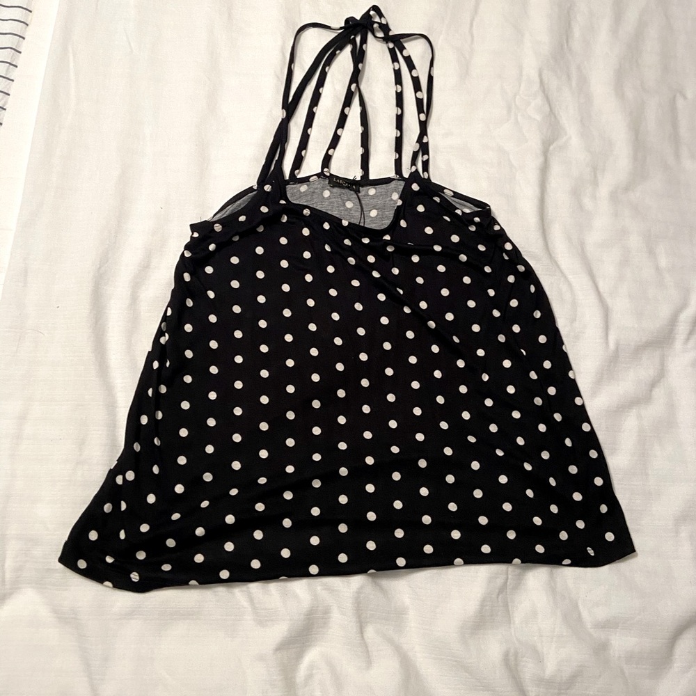 Polka-dotted strappy  tank top